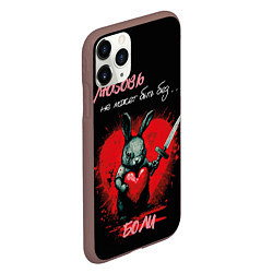Чехол iPhone 11 Pro матовый Любовь не может быть без боли, цвет: 3D-коричневый — фото 2