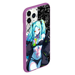 Чехол iPhone 11 Pro матовый Ребекка из Киберпанка 2077, цвет: 3D-фиолетовый — фото 2