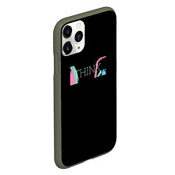 Чехол iPhone 11 Pro матовый Надпись think, цвет: 3D-темно-зеленый — фото 2