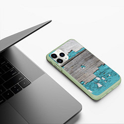 Чехол iPhone 11 Pro матовый Текстура облупившейся краски - авангард, цвет: 3D-салатовый — фото 2