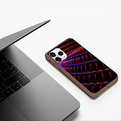 Чехол iPhone 11 Pro матовый Geometry neon texture, цвет: 3D-коричневый — фото 2