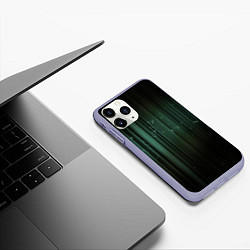 Чехол iPhone 11 Pro матовый Музыкальный зеленый спектр, цвет: 3D-светло-сиреневый — фото 2