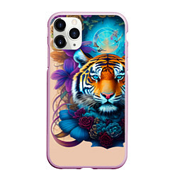 Чехол iPhone 11 Pro матовый Tiger tattoo - irezumi - art, цвет: 3D-розовый
