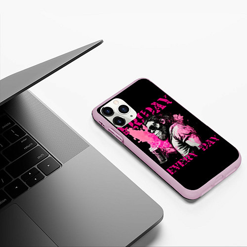 Чехол iPhone 11 Pro матовый Пятничный древний человек / 3D-Розовый – фото 3