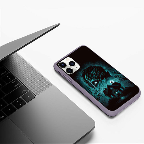 Чехол iPhone 11 Pro матовый Фильм ужасов - ночь страха / 3D-Серый – фото 3