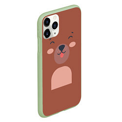 Чехол iPhone 11 Pro матовый Нарисованный мишка, цвет: 3D-салатовый — фото 2