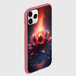 Чехол iPhone 11 Pro матовый Огненный лотус, цвет: 3D-малиновый — фото 2