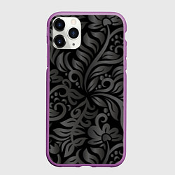 Чехол iPhone 11 Pro матовый Модный растительный орнамент, цвет: 3D-фиолетовый