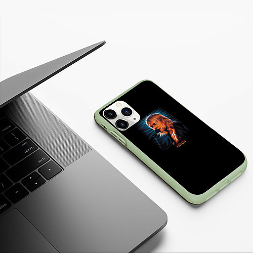 Чехол iPhone 11 Pro матовый Курт кобейн нирвана / 3D-Салатовый – фото 3