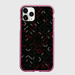 Чехол iPhone 11 Pro матовый Текстурный узор, цвет: 3D-малиновый