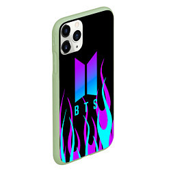 Чехол iPhone 11 Pro матовый Bts градиент неон, цвет: 3D-салатовый — фото 2