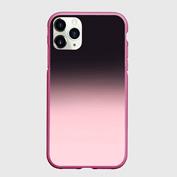 Чехол iPhone 11 Pro матовый Градиент: от черного к розовому, цвет: 3D-малиновый