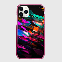 Чехол iPhone 11 Pro матовый Множество цветного металла, цвет: 3D-малиновый