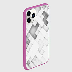 Чехол iPhone 11 Pro матовый Серые кубы на белом, цвет: 3D-фиолетовый — фото 2
