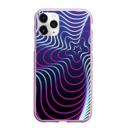 Чехол iPhone 11 Pro матовый Динамичная неоновая спираль, цвет: 3D-розовый