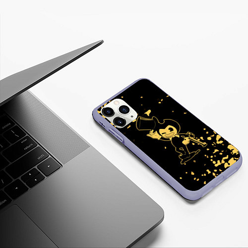 Чехол iPhone 11 Pro матовый Bendy and the ink machine Чернильная машина бенди / 3D-Светло-сиреневый – фото 3