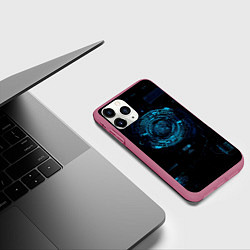 Чехол iPhone 11 Pro матовый Кибер абстракт, цвет: 3D-малиновый — фото 2