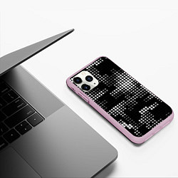 Чехол iPhone 11 Pro матовый Pixel art - abstraction, цвет: 3D-розовый — фото 2