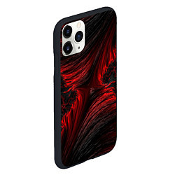 Чехол iPhone 11 Pro матовый Red vortex pattern, цвет: 3D-черный — фото 2
