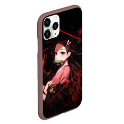 Чехол iPhone 11 Pro матовый Nezuko Demon Slayer art, цвет: 3D-коричневый — фото 2