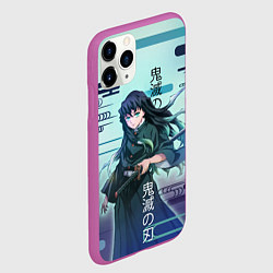 Чехол iPhone 11 Pro матовый Клинок рассекающий демонов - Токито, цвет: 3D-фиолетовый — фото 2