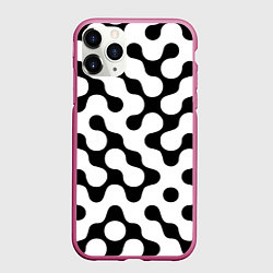 Чехол iPhone 11 Pro матовый Чёрно-белый растровый узор