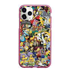 Чехол iPhone 11 Pro матовый Simpsonhistory, цвет: 3D-малиновый