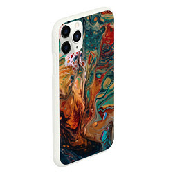 Чехол iPhone 11 Pro матовый Разводы краски: арт нейросети, цвет: 3D-белый — фото 2