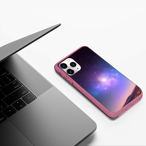 Чехол iPhone 11 Pro матовый Вселенная-арт / 3D-Малиновый – фото 3