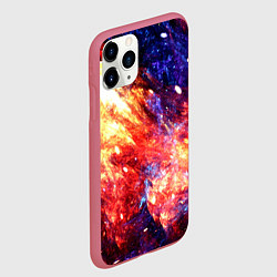 Чехол iPhone 11 Pro матовый Космическое сияние ночь, цвет: 3D-малиновый — фото 2