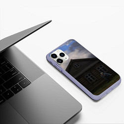 Чехол iPhone 11 Pro матовый Старуха у избы, цвет: 3D-светло-сиреневый — фото 2