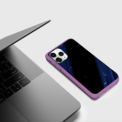 Чехол iPhone 11 Pro матовый Текстура красок, цвет: 3D-фиолетовый — фото 2