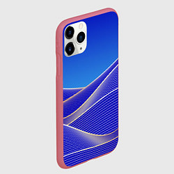 Чехол iPhone 11 Pro матовый Волновая растровая композиция, цвет: 3D-малиновый — фото 2