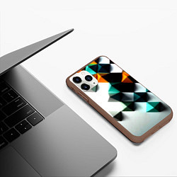 Чехол iPhone 11 Pro матовый Кубики текстура, цвет: 3D-коричневый — фото 2