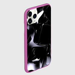 Чехол iPhone 11 Pro матовый Хромированные кубы, цвет: 3D-фиолетовый — фото 2