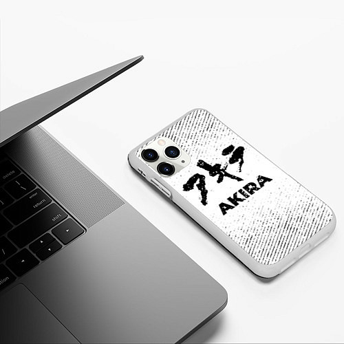 Чехол iPhone 11 Pro матовый Akira с потертостями на светлом фоне / 3D-Белый – фото 3
