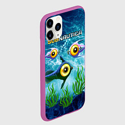 Чехол iPhone 11 Pro матовый Subnautica, цвет: 3D-фиолетовый — фото 2