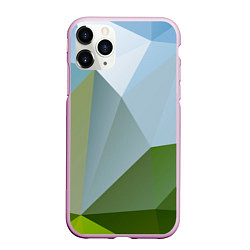 Чехол iPhone 11 Pro матовый Геометрические соединения фигур, цвет: 3D-розовый
