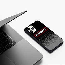 Чехол iPhone 11 Pro матовый Сумоист - в рамке красного цвета, цвет: 3D-черный — фото 2