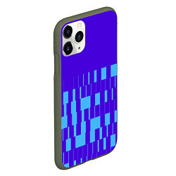 Чехол iPhone 11 Pro матовый Паттерн в стиле модерн синий яркий, цвет: 3D-темно-зеленый — фото 2