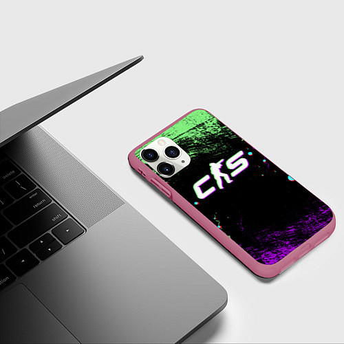 Чехол iPhone 11 Pro матовый Counter Strike 2 - Neon / 3D-Малиновый – фото 3