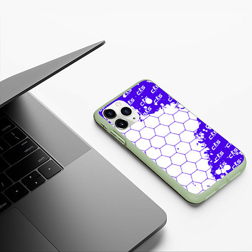 Чехол iPhone 11 Pro матовый Counter Strike 2 Pattern / 3D-Салатовый – фото 3