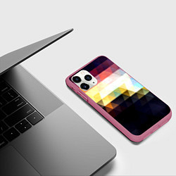 Чехол iPhone 11 Pro матовый Mosaic abstraction, цвет: 3D-малиновый — фото 2