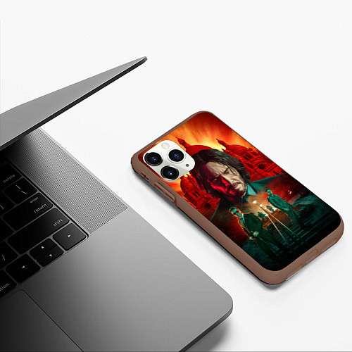 Чехол iPhone 11 Pro матовый John Wick catholic church Paris / 3D-Коричневый – фото 3