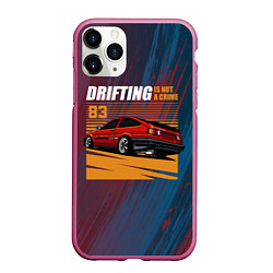 Чехол iPhone 11 Pro матовый Дрифтинг авто, цвет: 3D-малиновый