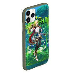 Чехол iPhone 11 Pro матовый Кавех Genshin Impact, цвет: 3D-темно-зеленый — фото 2