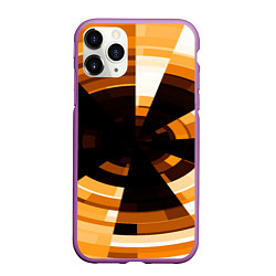 Чехол iPhone 11 Pro матовый Абстрактный золотистый паттерн, цвет: 3D-фиолетовый