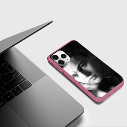 Чехол iPhone 11 Pro матовый Леонардо Ди Каприо фото, цвет: 3D-малиновый — фото 2