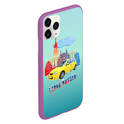 Чехол iPhone 11 Pro матовый Люблю все с России, цвет: 3D-фиолетовый — фото 2