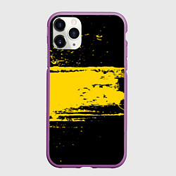 Чехол iPhone 11 Pro матовый Желтое граффити, цвет: 3D-фиолетовый